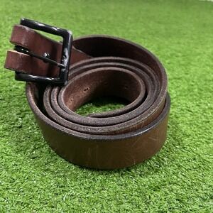 Hanks Belts The Everyday Full Grain Steer Hide Brown Leather Belt Size 54 EUC